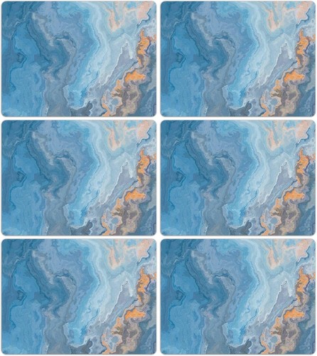 Marble placemats set blue - of, 6