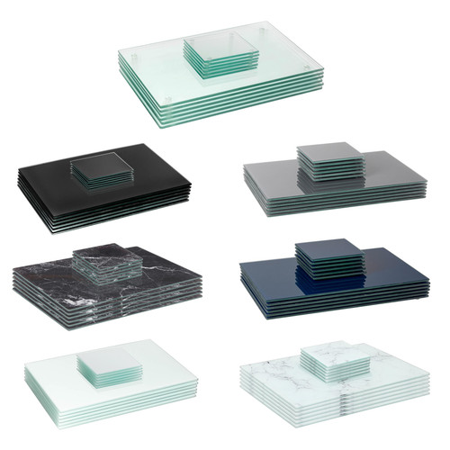 12pc glass placemats square - placemats,