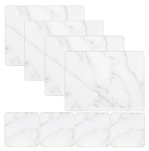 8pc set marble - marble, white