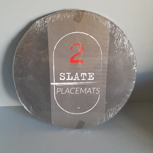 Round slate placemats 27cm - slate,