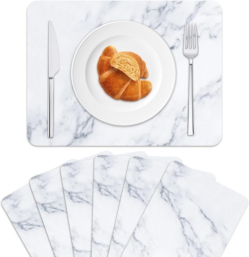 Marble plastic placemats - marble, set