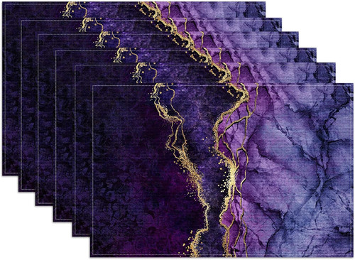 Purple gold marble placemats - gold,