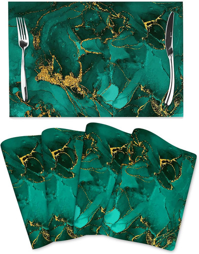 Turquoise marble placemats set - placemats,
