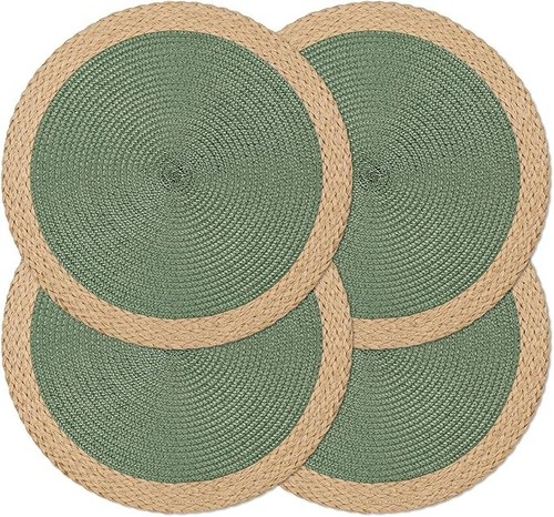 4pcs round woven - placemats, 15