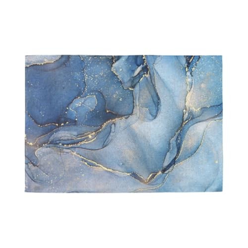 Blue marble placemats set - blue,